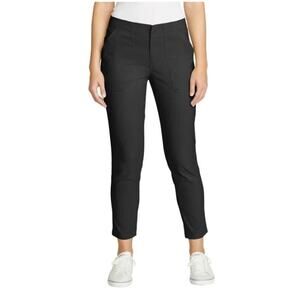 Eddie Bauer High-Rise Horizon Straight Ankle Pant Black Gorpcore Size 10